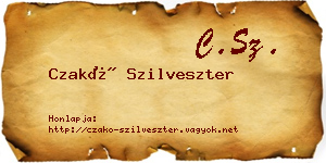 Czakó Szilveszter névjegykártya